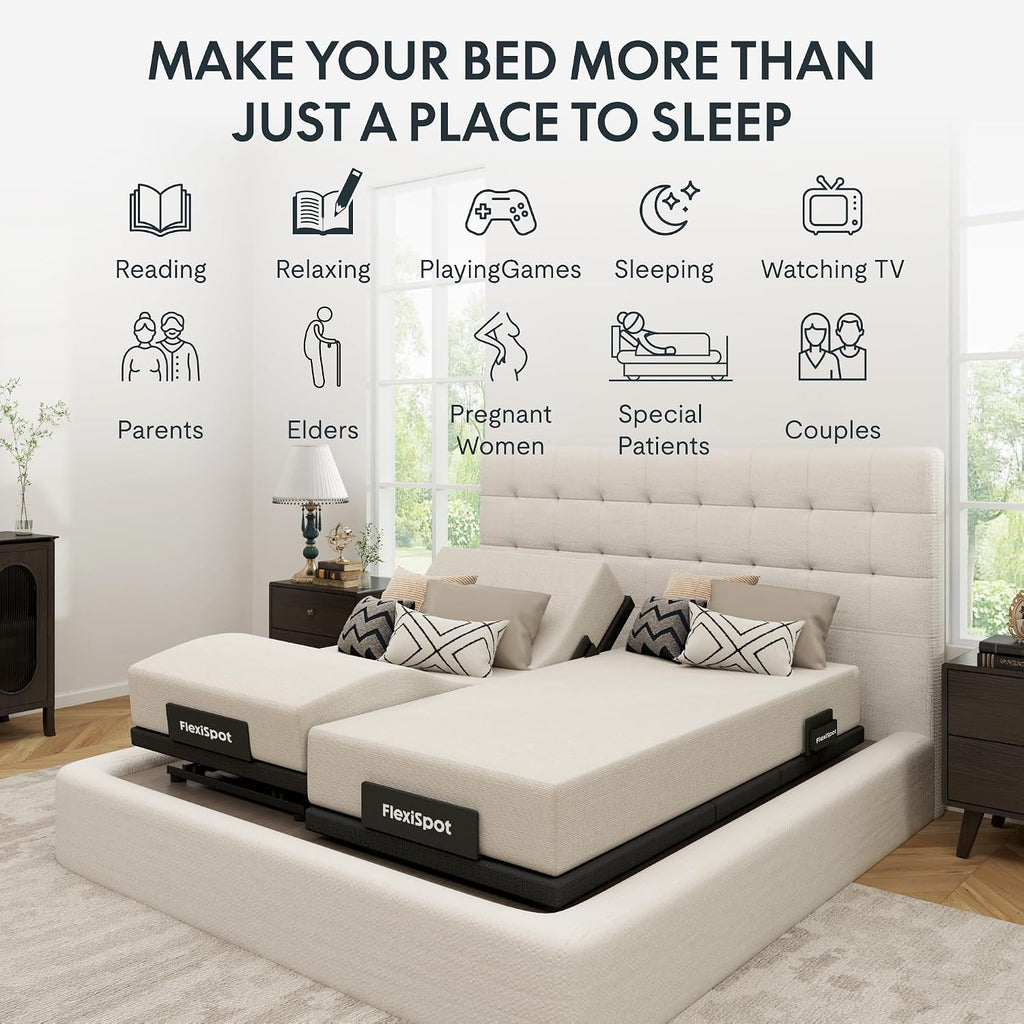 Split King Adjustable Bed Base with Massage