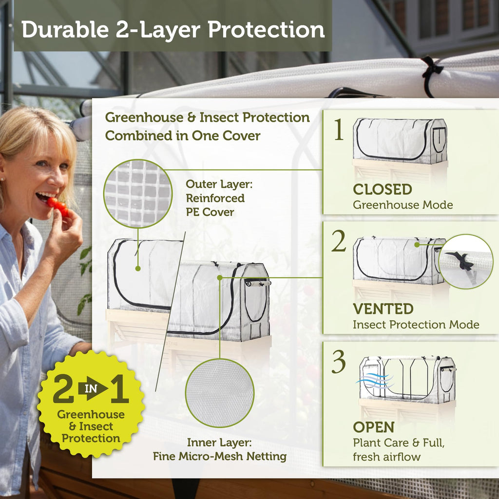 Medium Greenhouse Frame & Multi Cover Set, White