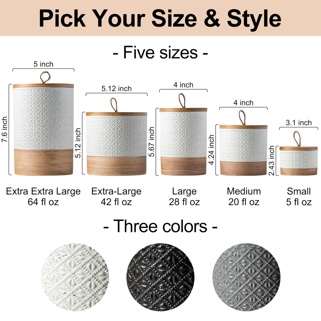 Ceramic Jar with Lid, Airtight Coffee Canisters, White & 20 fl.oz
