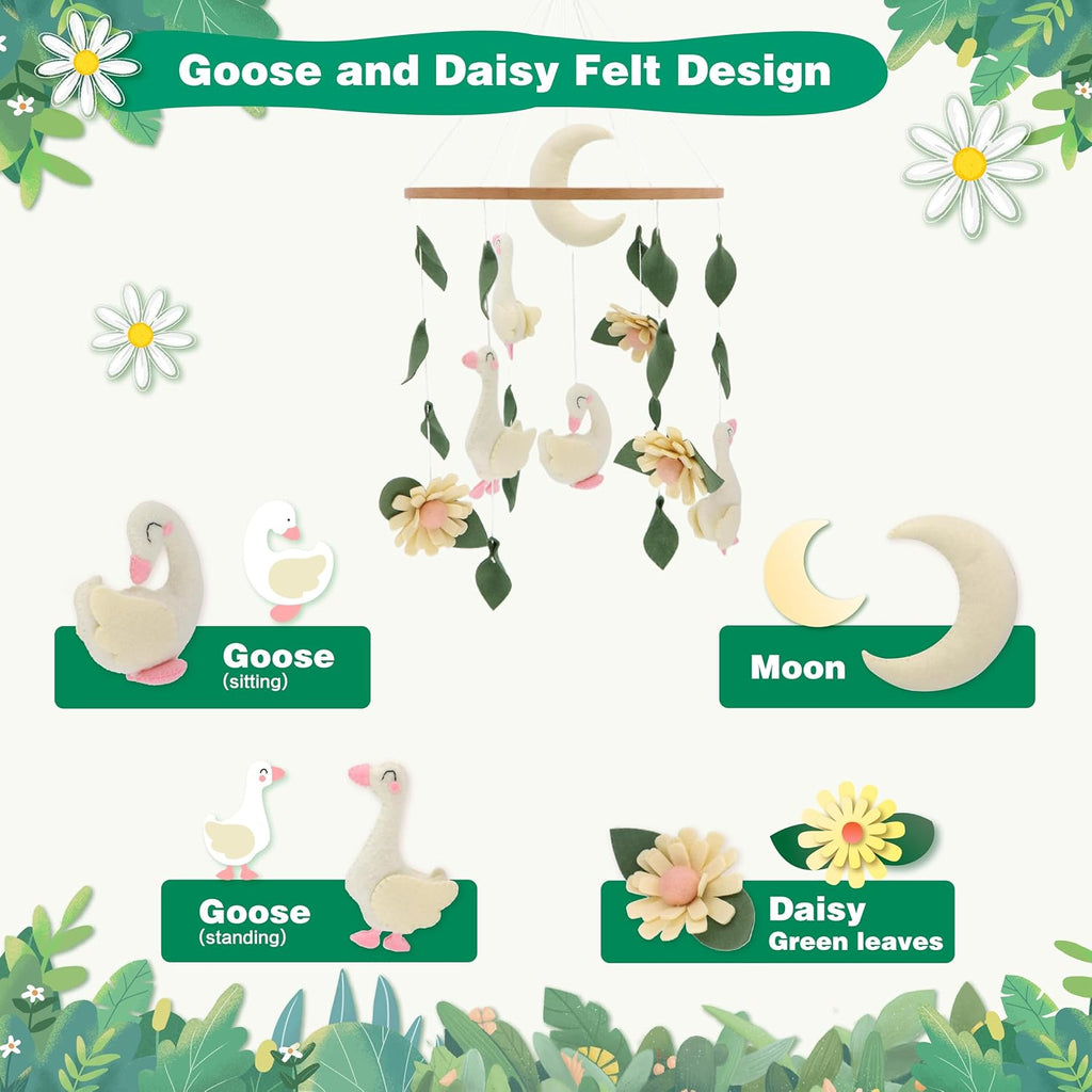 Goose Crib Mobile for Bassinet Nursery Decor Gender Neutral