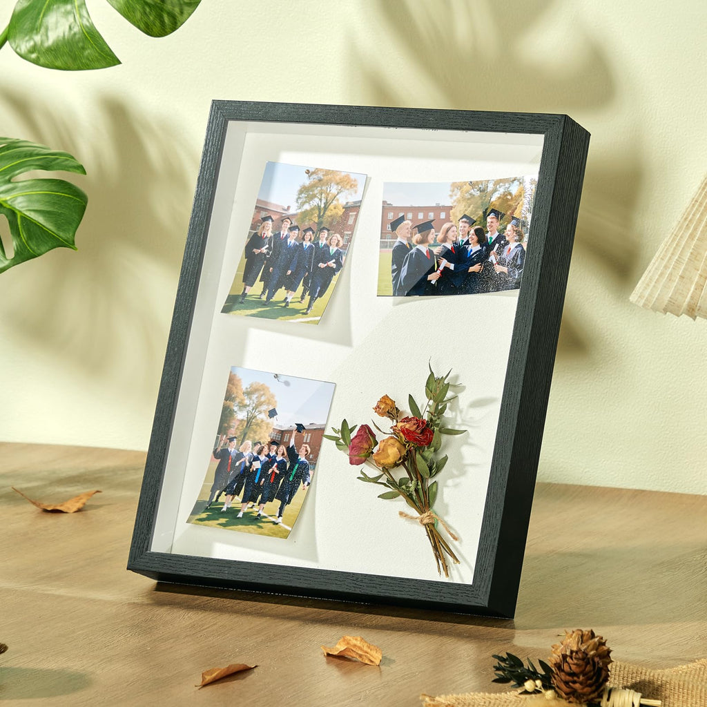 11x14 Shadow Box Frame with Shatterproof Clear Glass & Push Pins