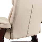 Modern Reclining Swivel Lounge Chair and Ottoman — Beige