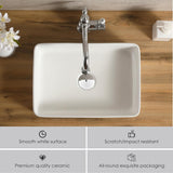 16"x12"Rectangular Vessel Sink,Ceramic Small Bowl Bathroom Vessel Sink