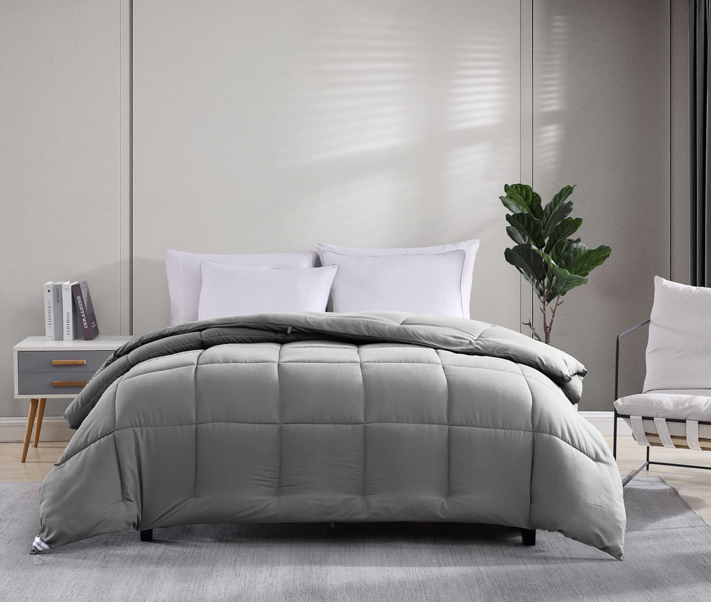 Quilted Comforter Queen Size - Super Soft Duvet Insert with 8 Tabs - Fluffy, Comfy & Cozy All Season Queen Bedding