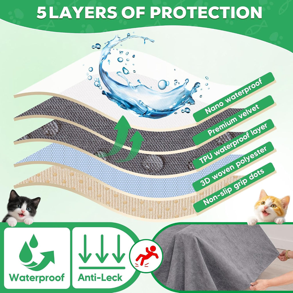 Cat Scratch Proof Furniture Protector Waterproof Sofa Cover 118"x71"