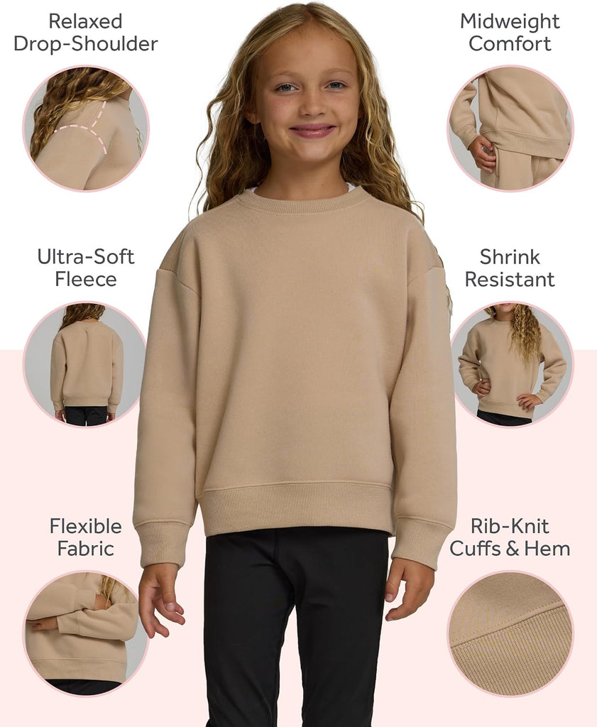Girls Hoodies 3 Pack Girls Sweatshirt, Crewneck, Quarter Zip Fleece Teen Hoodie