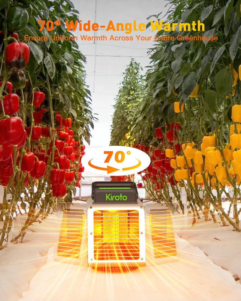 1500w Greenhouse Heater, with APP Remote Control, Portable Outdoor Winter Heater With Thermostat For Plants Vegetables
