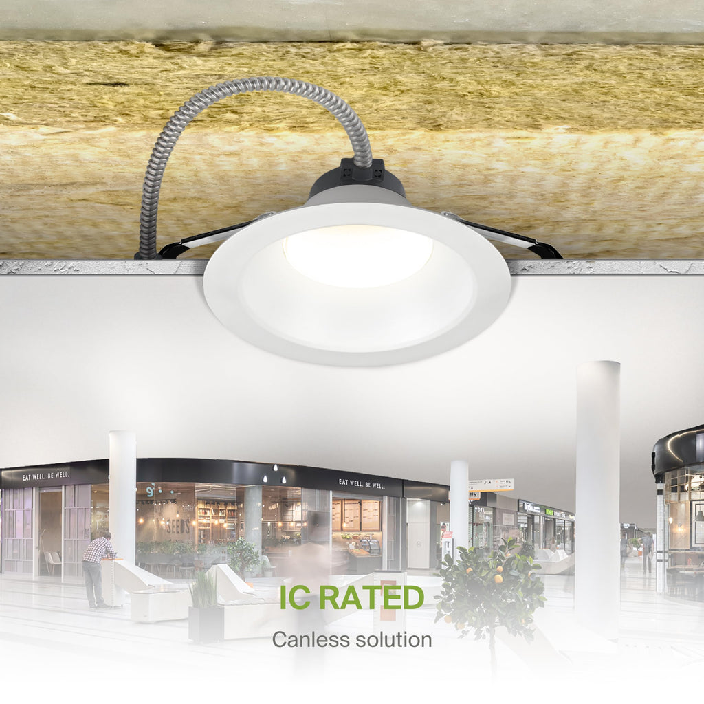 4 Pack 8 Inch 35W High Output Commercial Canless LED Downlight