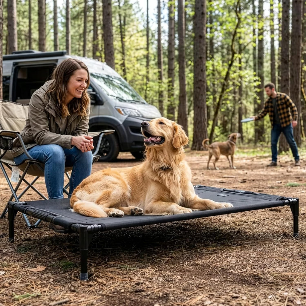 48 Inch Elevated Dog Bed for Large Dogs, Patented Anti-Sag Cot