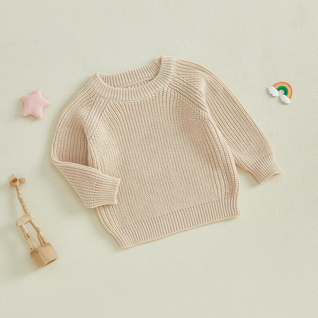 Baby Knit Sweater Crewneck Long Sleeve Pullover Sweatshirt Infant Girl Boy Fall Winter Clothes