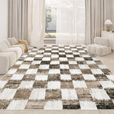Checkered Area Rugs, Black and White Washable Large Area Rug Soft Non Slip Kids Rug Neutral Modern Geometric Carpet for Living Room Bedroom Nursery Dining Room Dorm Home Office