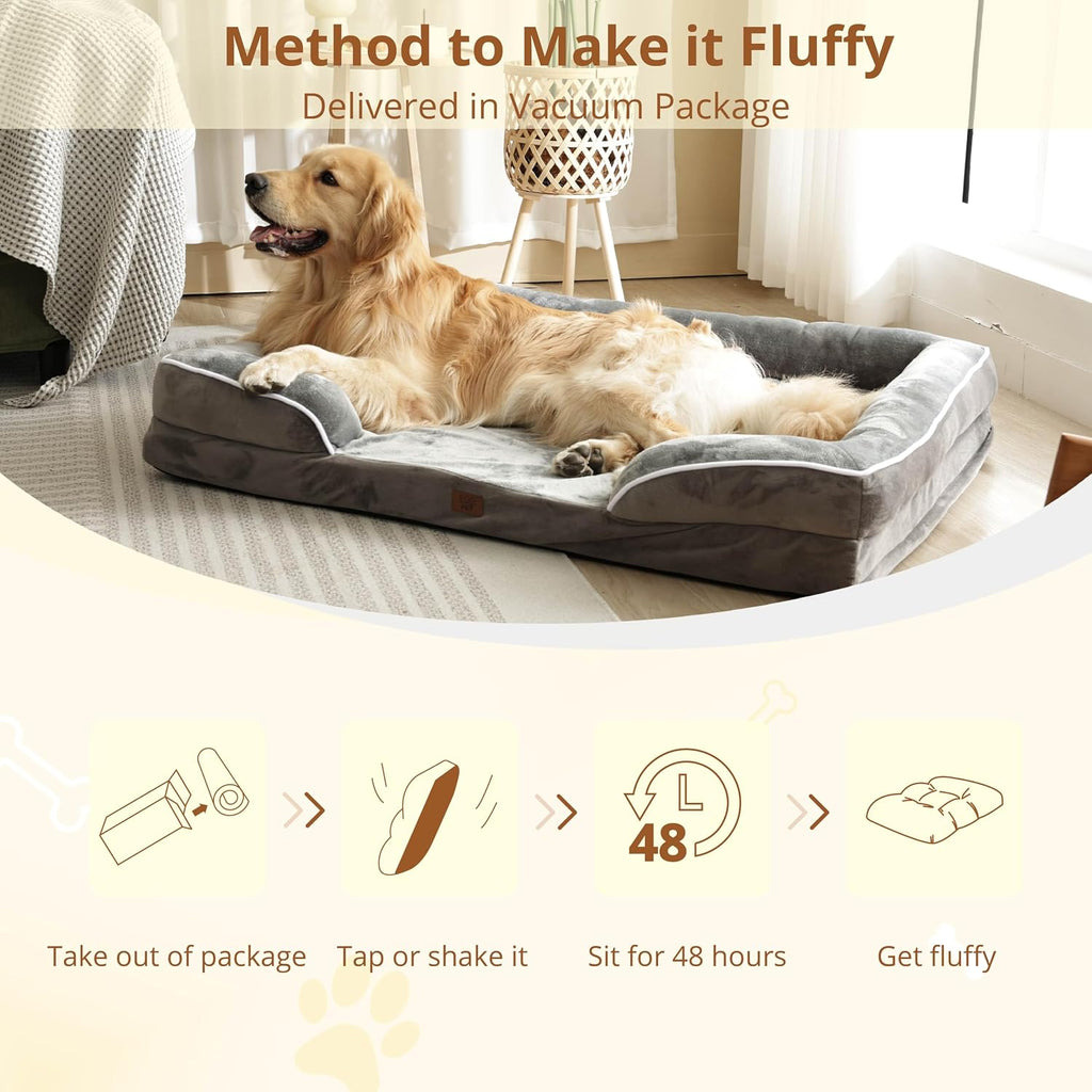 Orthopedic Dog Bed Medium Size Dogs: Comfort Cats Couch Sofa with Washable Removable Cover, Soft Flannel