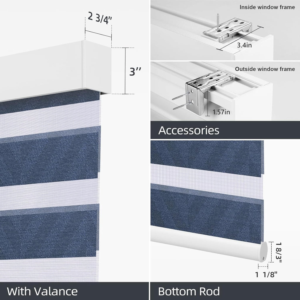 Custom Cordless Zebra Blind,Anti-Ultraviolet Curtains, Energy-Saving Roller Blinds, Suitable for Windows, Family