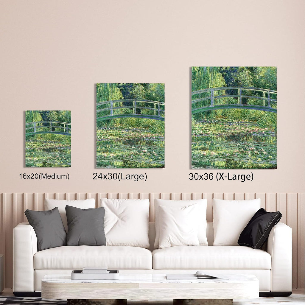 The Water-Lily Pond by Claude Monet The World Classic Art Reproductions, Giclee Canvas Prints Wall Art Decor