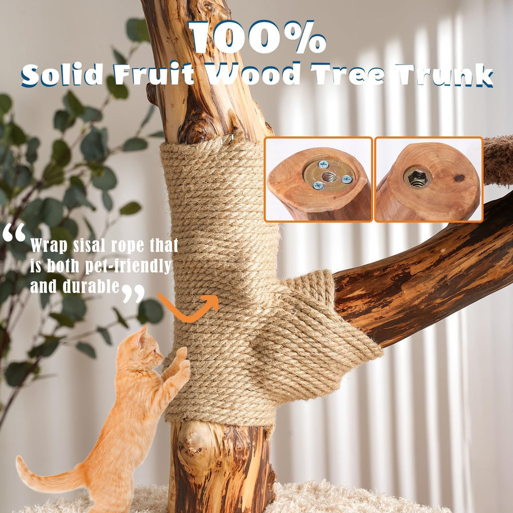 54.7'' Cat Tree Tower for Indoor Cats with 3 Condos, Scratching Post, Perch