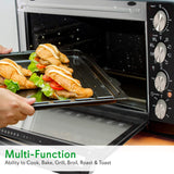 Kitchen 30 Quarts Kitchen Convection Oven - 1400 Watt Countertop, Rotisserie Roaster Grill, Top Rack, Dual Hot Plates