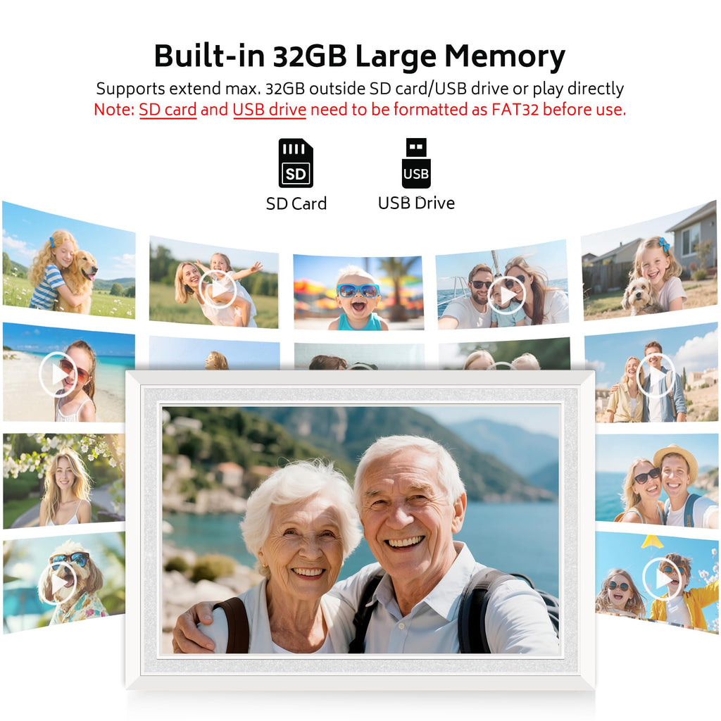 Uhale 10.1" Digital Picture Frame 32GB Momery WiFi Electronic Photo Frame