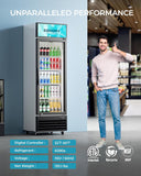 Commercial Display Refrigerator, 9 Cu.Ft Glass Door Merchandiser Drink Fridge wi