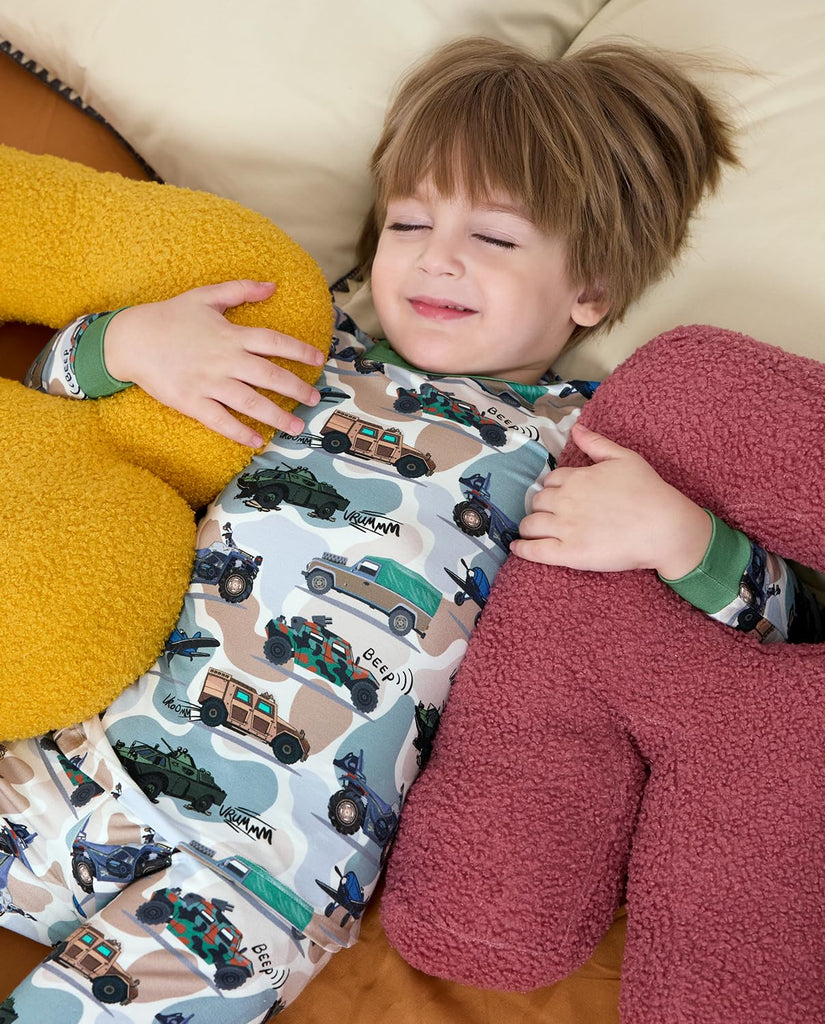 Bamboo Viscose Toddler Kids Pajamas Set, Long Sleeve Boys