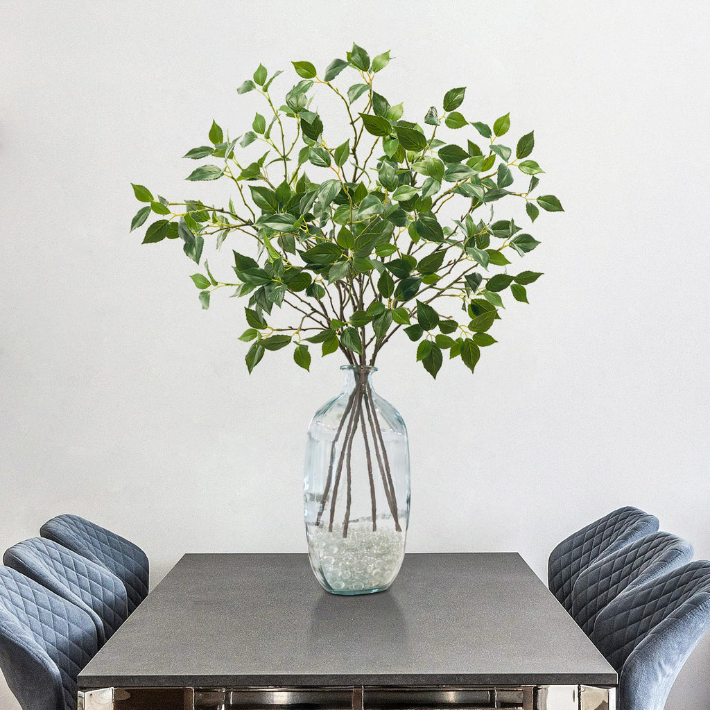Artificial Plants Greenery Eucalyptus Stems Branches Plant Decor, Faux Rustic Ficus Leaf Floral for Indoor Table