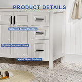 36" Modern Freestanding Bathroom Vanity with Sink - Grooved Cabinet with Soft-Close Doors & Drawers