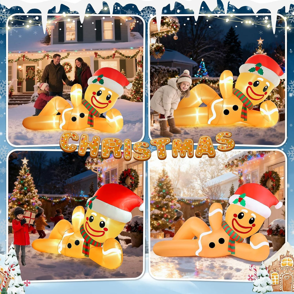 10FT Christmas Inflatables Outdoor Decoration Gingerbread Man