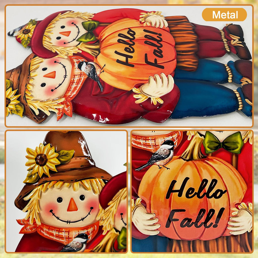 Decorations Outdoor, Thanksgiving Scarecrow with Pumpkin Garden Decor