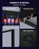 Beverage Refrigerator Cooler, 126 Can Mini Fridge with Glass Door for Wine, Soda