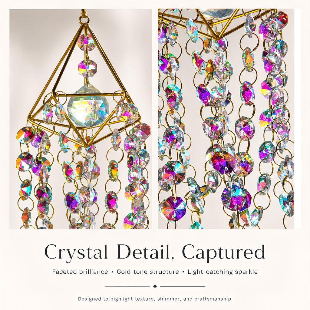 Crystal Suncatcher for Windows Hanging Glass Wind Chimes Whimsical Decor