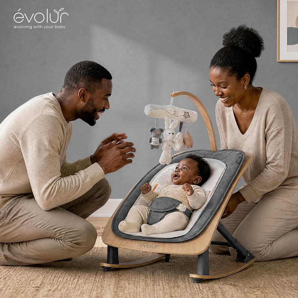 Tory in-1 Baby Bouncer, Foldable Newborn Rocker Chair - Grey