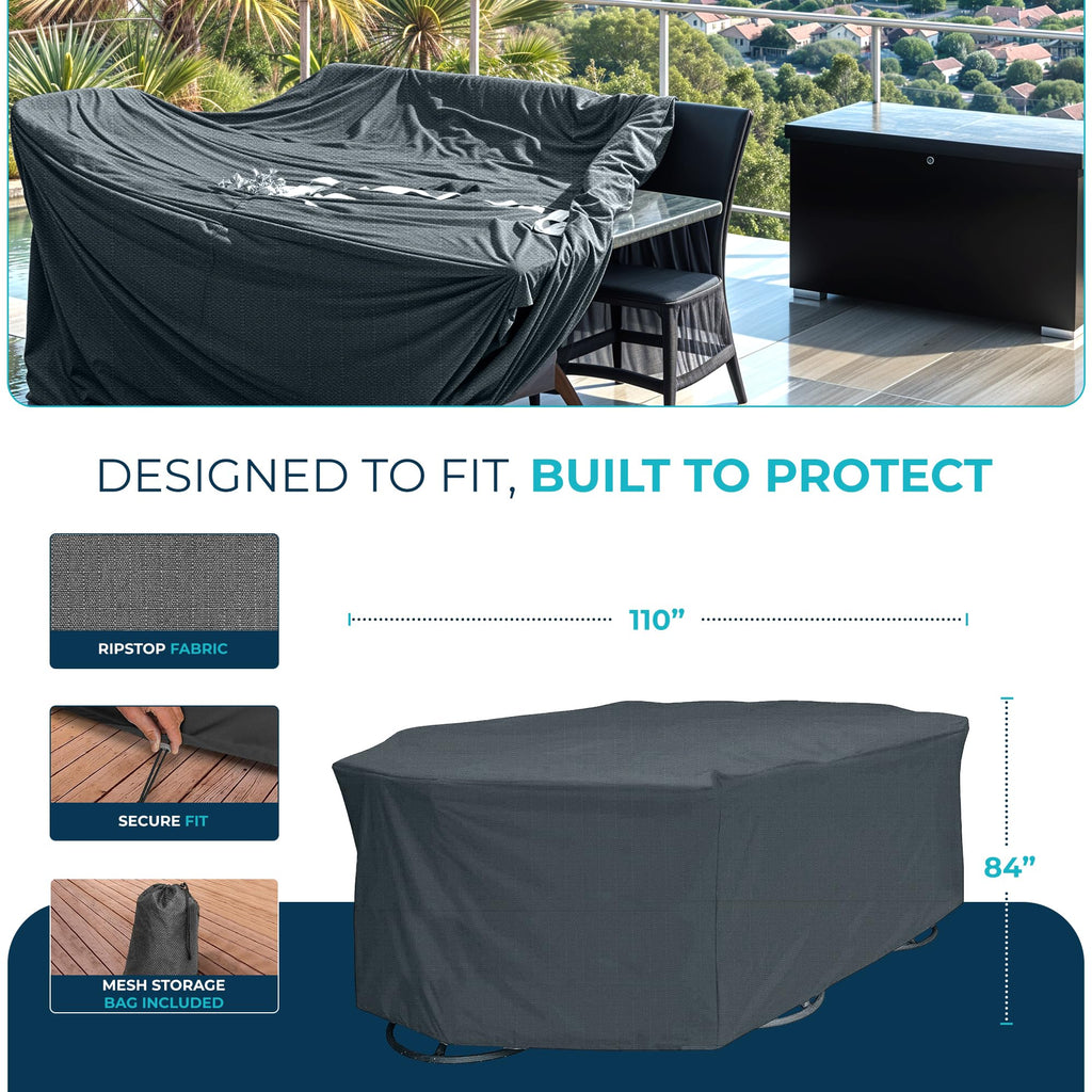 Premium 6-Chair Dining Set Outdoor Patio Furniture Covers, Waterproof Patio Chair Covers, Heavy Duty, UV Resistant