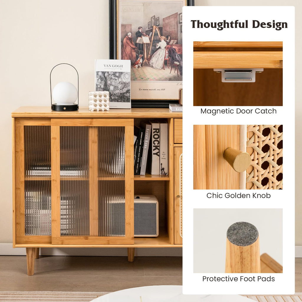 Modern Buffet Cabinet, Boho Coffee Bar Cabinet