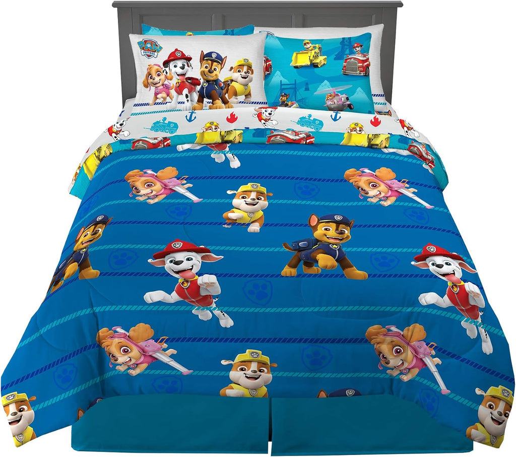 Kids Bedding Super Soft Comforter and Sheet Set with Sham, 7 Piece Full