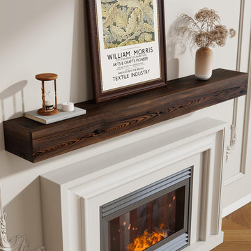 Fireplace Mantel Shelf 72 Inch, Rustic Handcrafted Wood Mantles for Over Fireplace, Farmhouse Wall Mounted Floating