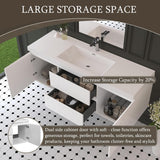60 Inch Floating Bathroom Vanity with Sink, Large Storage Wall Mounted Floating Vanity with Soft Close Drawers