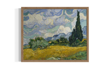 Wheat Field Van Gogh Black Framed Wall Art Print Poster, Vintage Landscape Painting Wall Art, Bathroom Decor 121B