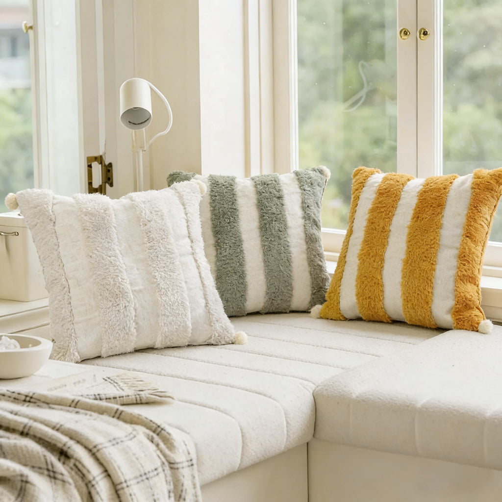 Boho Throw Pillow Covers 18x18 Tufted Home Decorations Olive