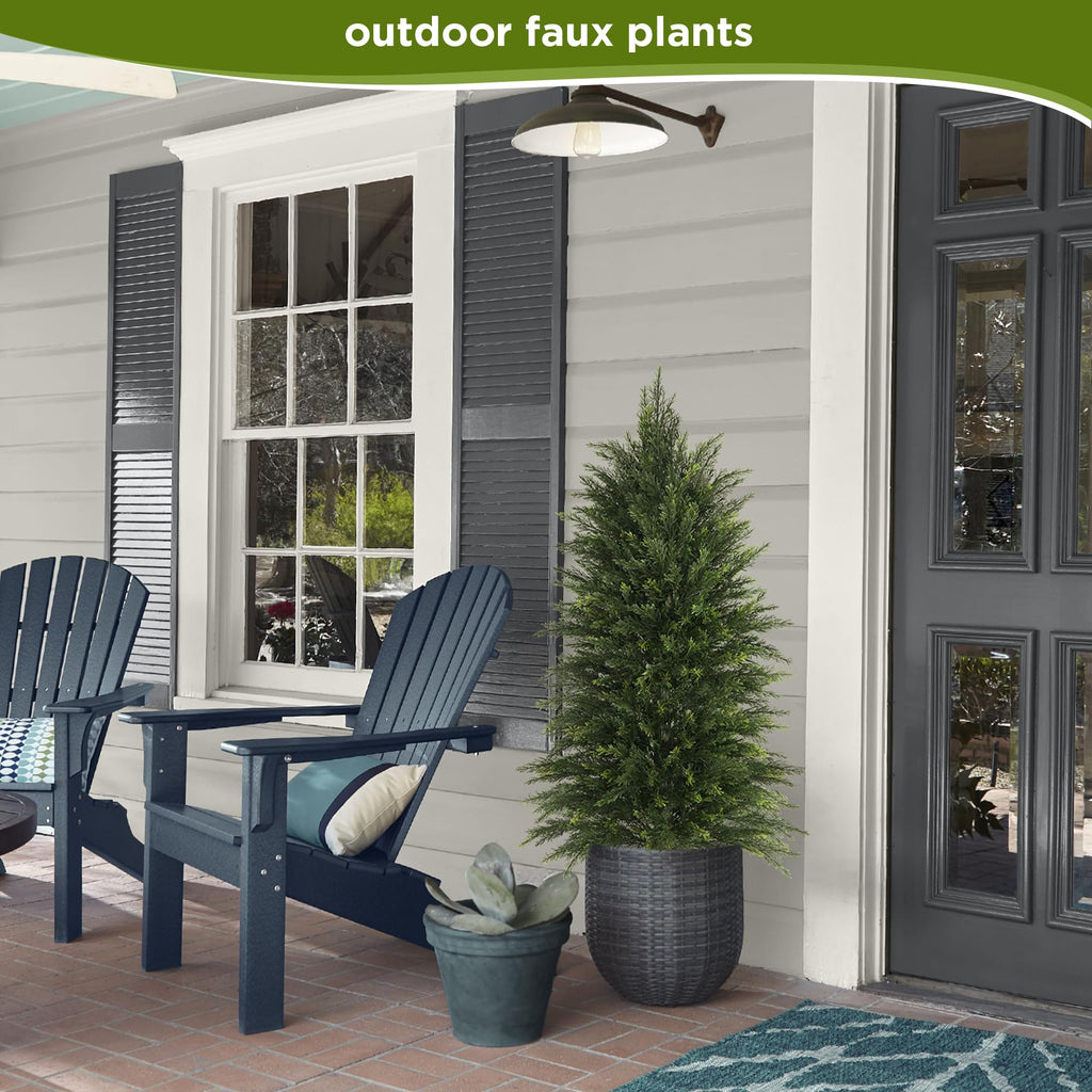 4FT Full Artificial Cedar Trees Set of 2 for Front Porch