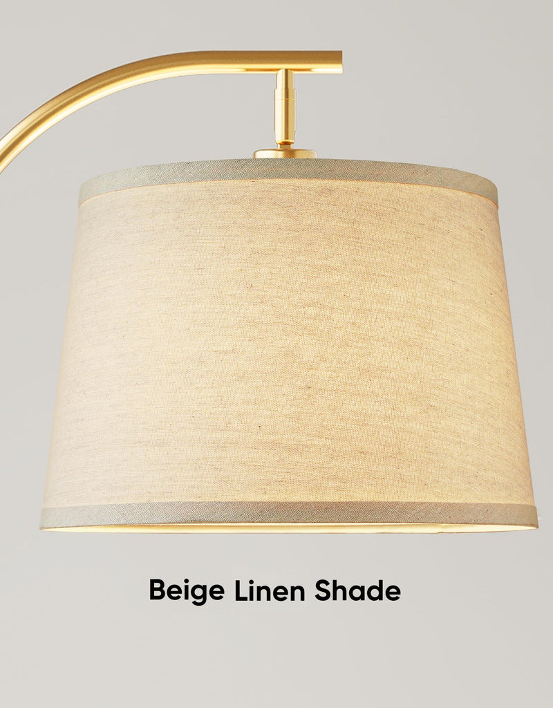 Dimmable Floor Lamp, 65" Tall Metal Standing Lamp with LED Bulb, Mid Century Modern Arc Floor Lamp with Linen Shade