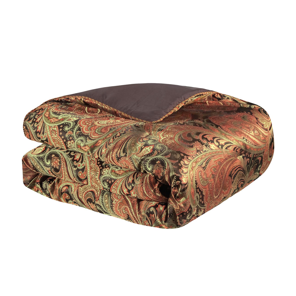 9-Piece Jacquard Comforter Set, Classic Paisley Design