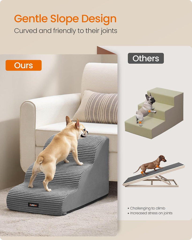 3-Step Dog Stairs, Waterproof, Anti-Slip, Gentle Slope