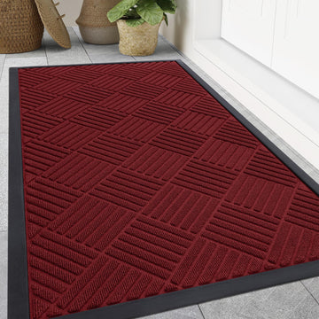Front Door Mat Outside Entrance, Natural Rubber Doormat, 47x32 Inch