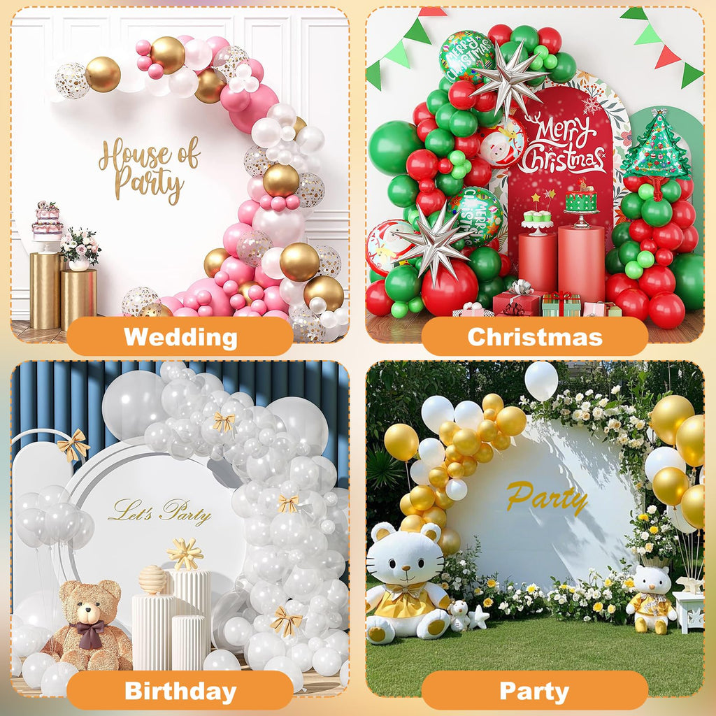 7.2ft and 5.9ft Half Balloon Arch Stand Kit with Heavy Duty Base, Comes with 8 Water Filling Bags - Metal Frame for