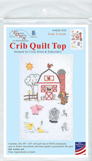 Dempsey Crib Quilt Tops WH FRNDS, Farm Friends