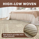 Boho Beige 5x7 Area Rugs Textured Tufted Rugs for Living Room Bedroom Nursery Rug-Carpet Washable Brown Neutral Modern
