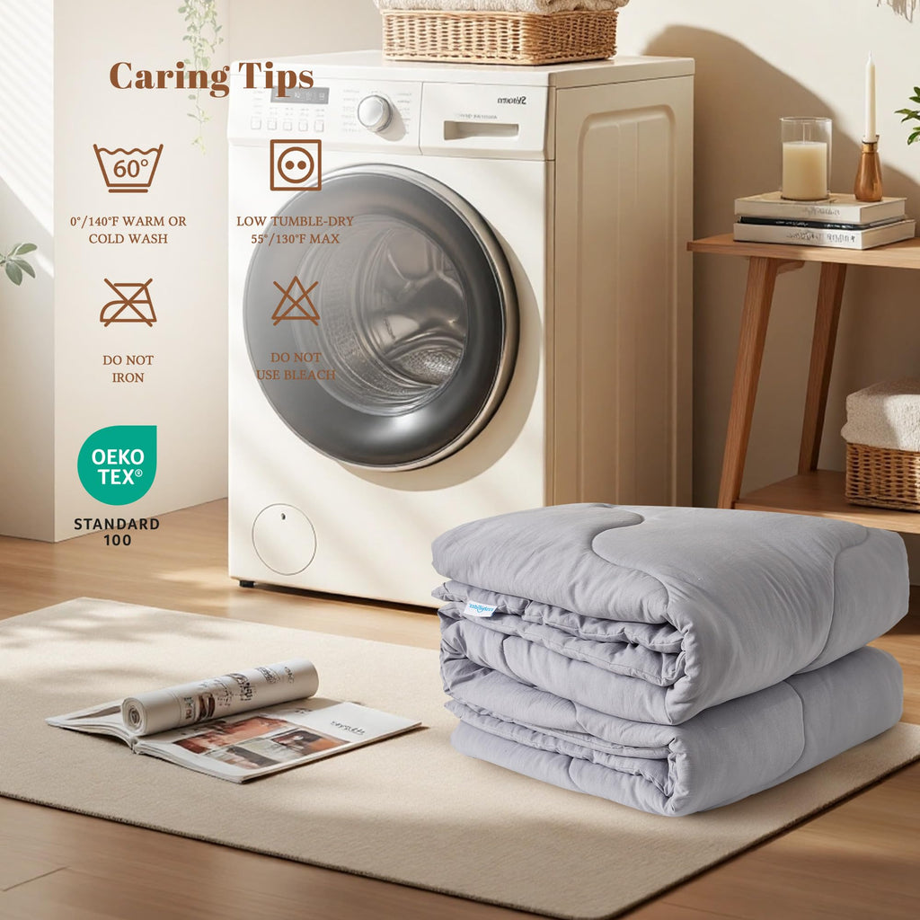 King Size Comforters Duvet Insert, Soft Down Alternative with Corner Tabs, Quilted Comforters for All Seasons, Machine
