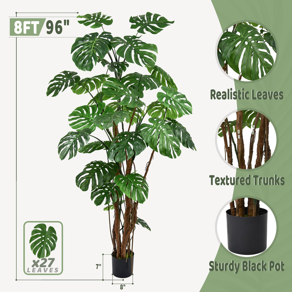 Artificial Monstera Deliciosa Tree 8FT with 27 Split Leaves