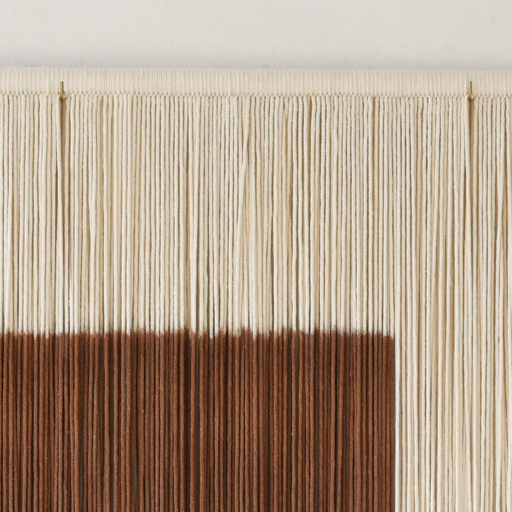 Macrame Wall Hanging Large Dip Dyed Brown Boho Fiber Art Decor 57"W*35"L