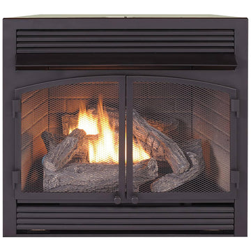 Dual Fuel Ventless Gas Fireplace Insert - 32, 000 BTU, Remote Control - Model#