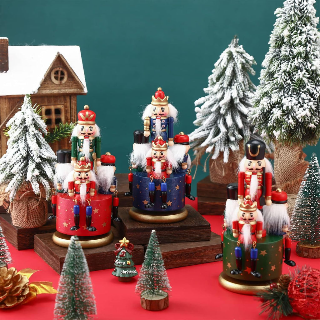 Nutcracker Music Box Wooden Nutcracker Soldier Toy, Vintage Style